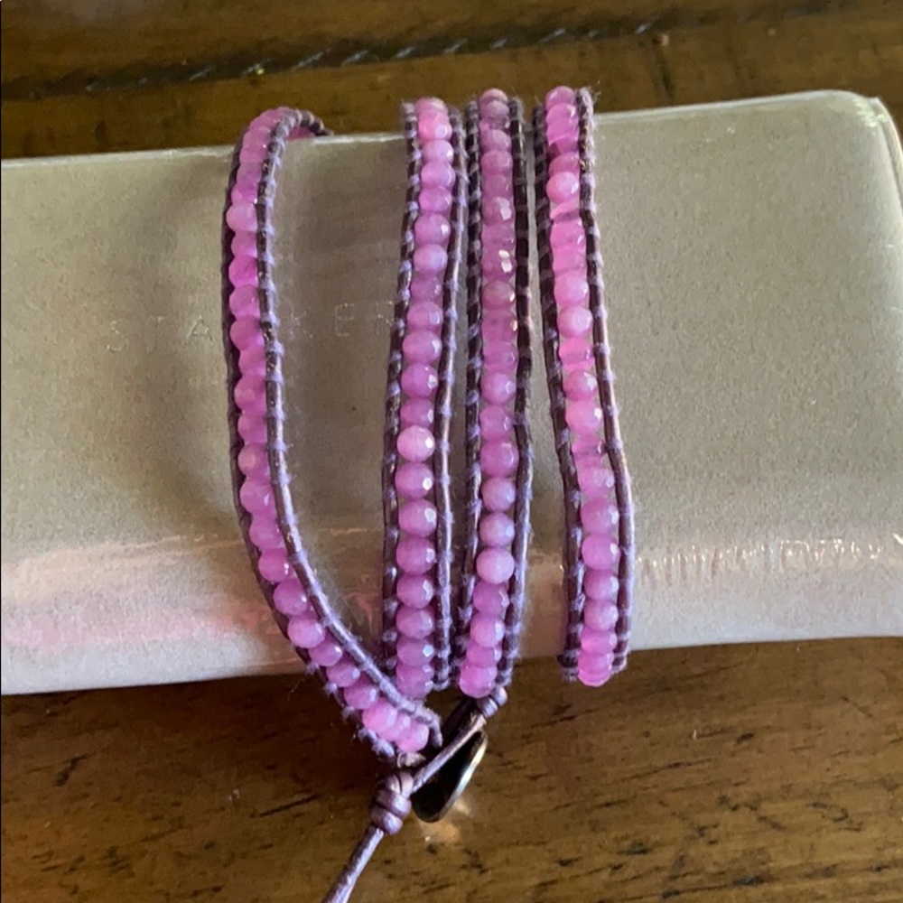 Chan Luu Distressed Natural Stone Wrap bracelet